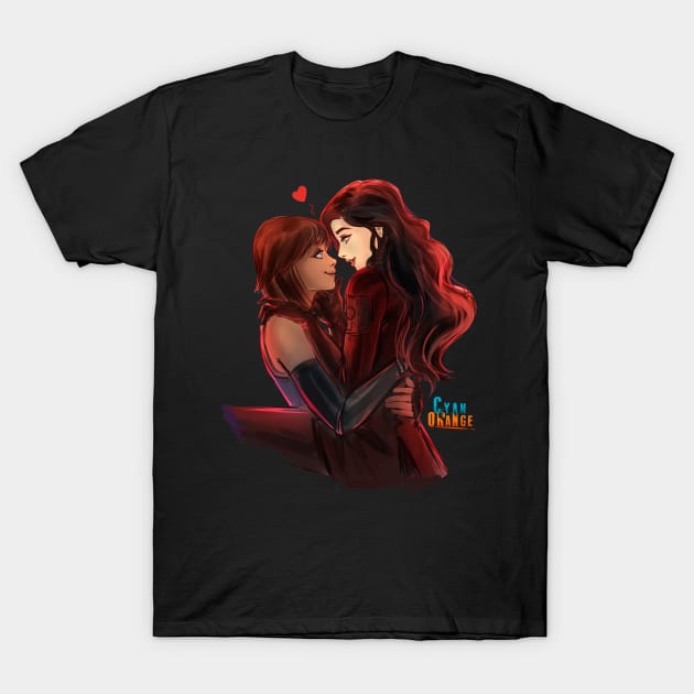 Korra & Asami T-Shirt by Cyan-Orange